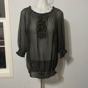 Motherhood Maternity sheer polka dots size M